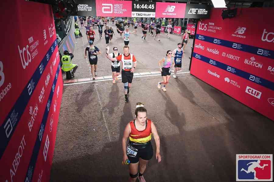 London Marathon 2026 Finish Line Runner
