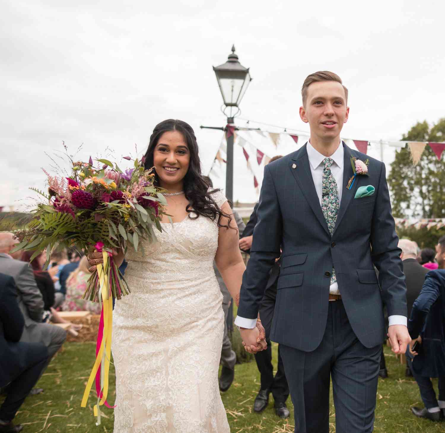 Wild colourful festival theme bridal bouquet