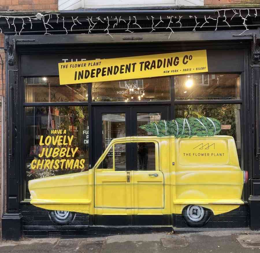 Florist shopfront christmas window display only fools and horses 2021 the flower plant