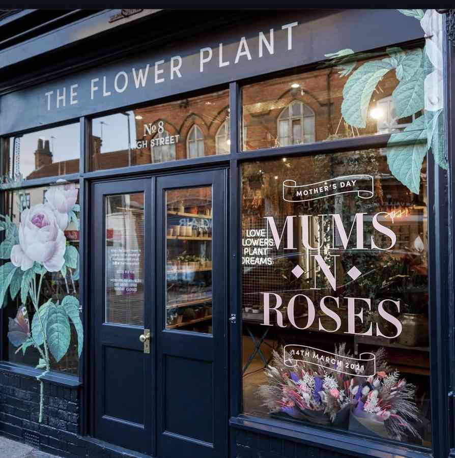 Pink florist shopfront valentines how you doin window display 2021 the flower plant