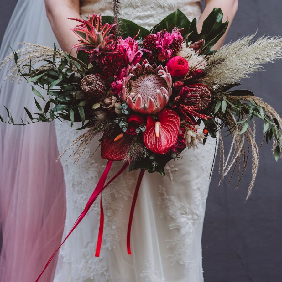 Bright Pink Bridal Unusual Bouquet