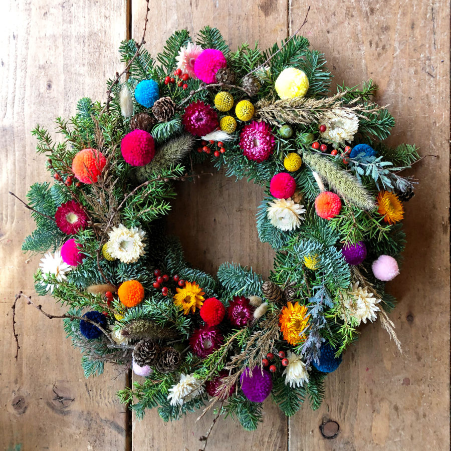 Rainbow Brights Christmas Wreath 2018