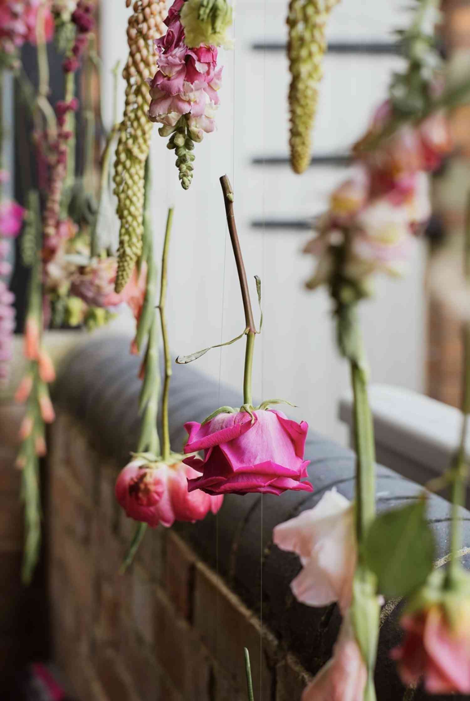 Hot Pink Single Stems Wedding Flowers