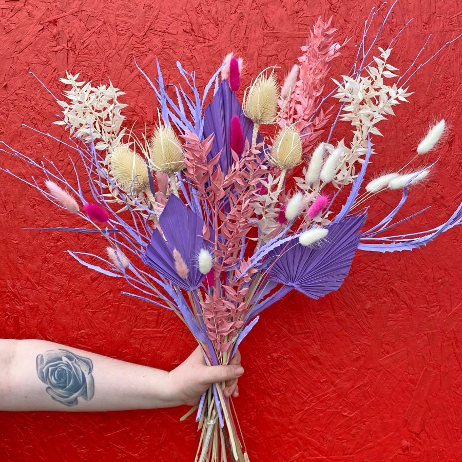 Pastel dried valentines bouquet 01a