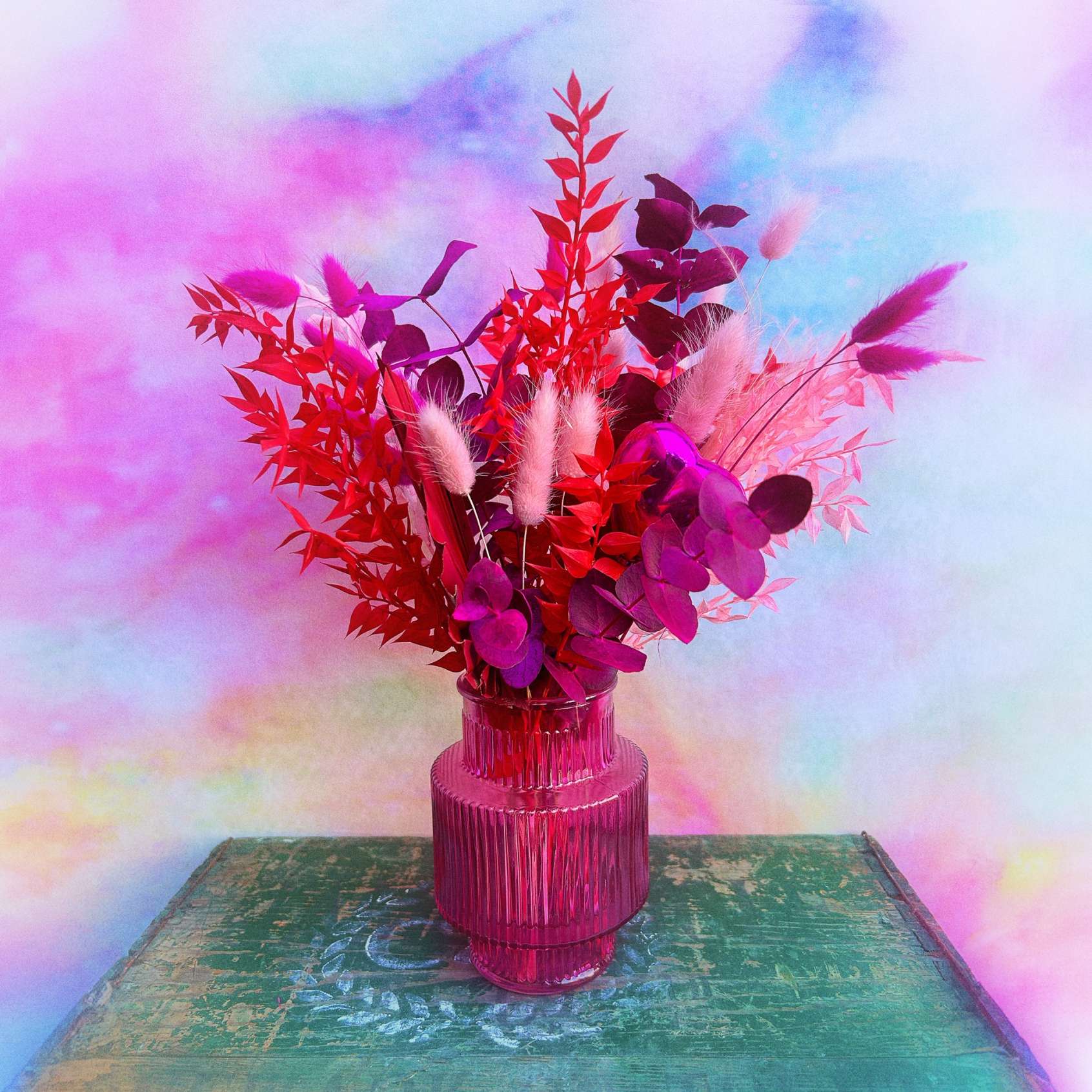 Dried red valentines flowers