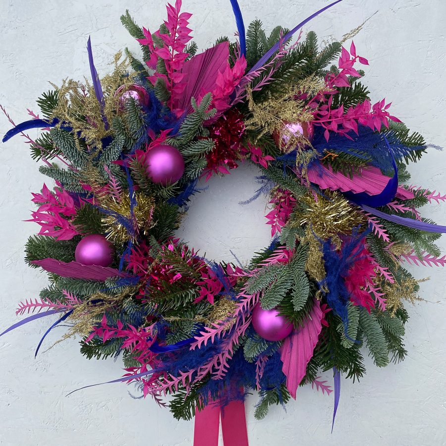 Colourful christmas wreath