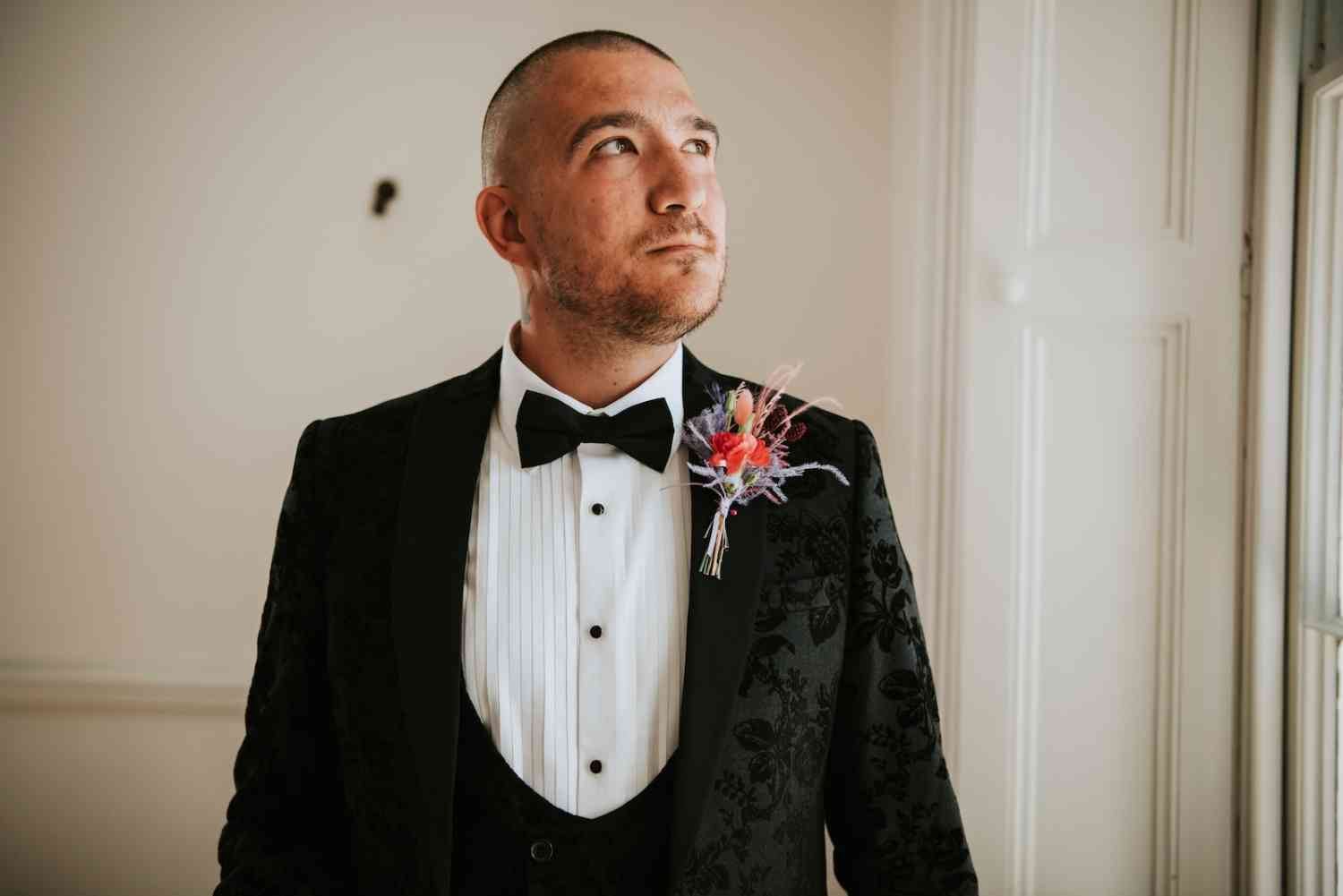 Vibrant Groom Buttonhole