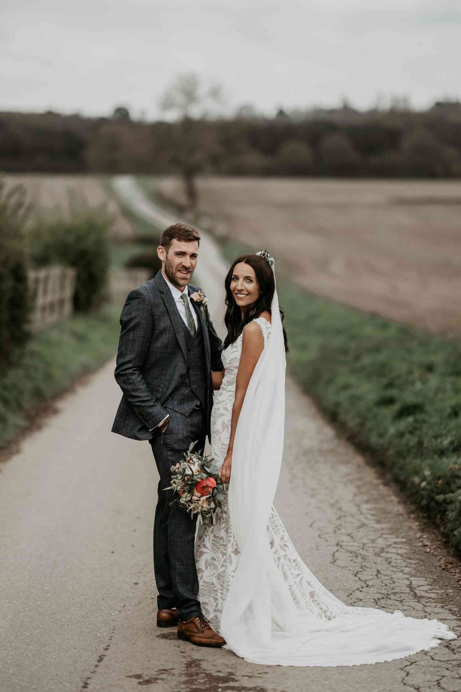 Pastel Wedding Bride and Groom
