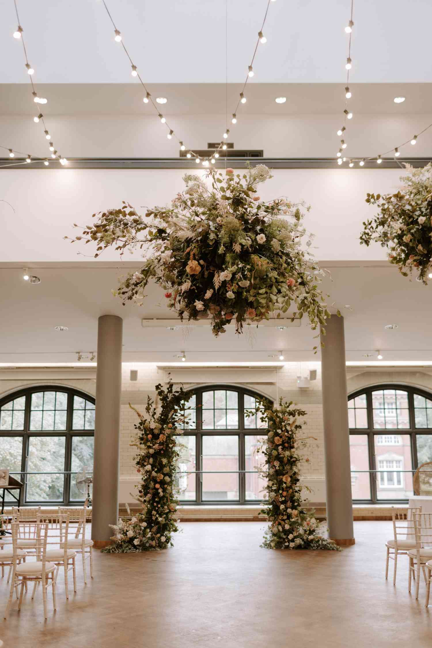 Pastel Wedding Floral Archway and Cloud