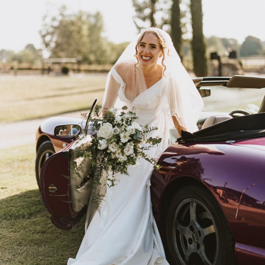 Imogen Tom Bridal Bouquet Natural Light Portrait
