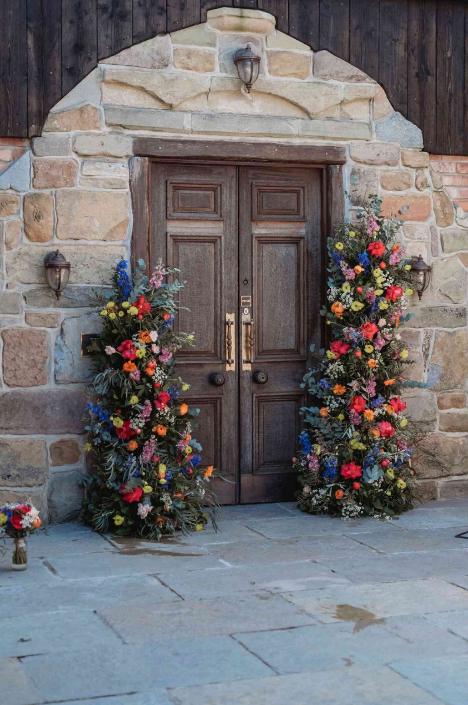 Bold Coloured Deconstructed Floral Arch