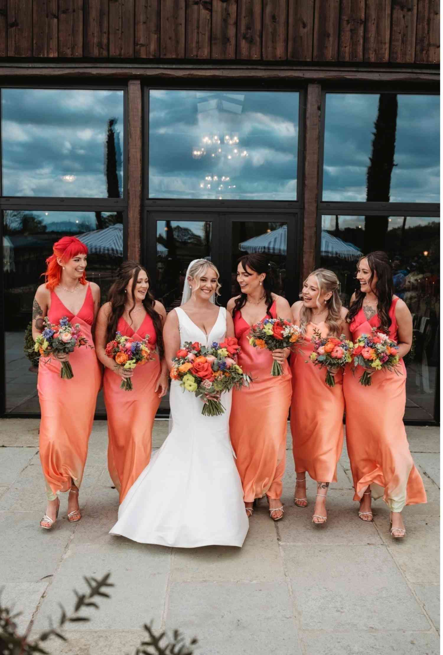 Brides and Bridesmaid Colourful Bouquets