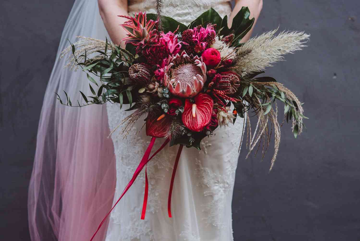 Bright Pink Bridal Unusual Bouquet