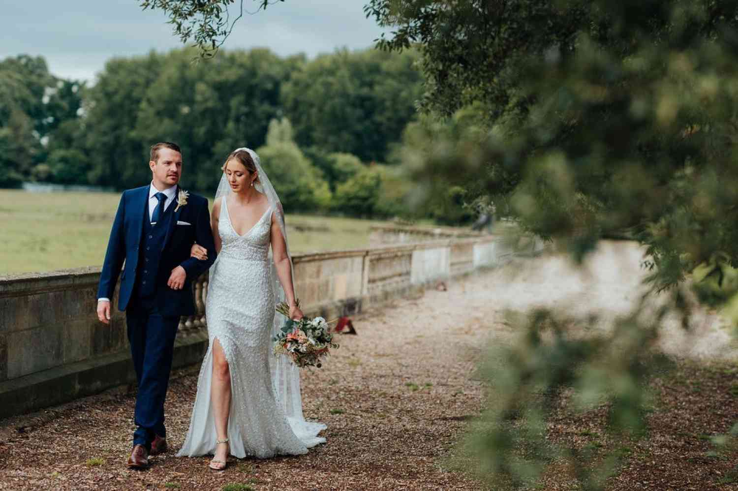 Peach Bridal Bouquet and Buttonhole
