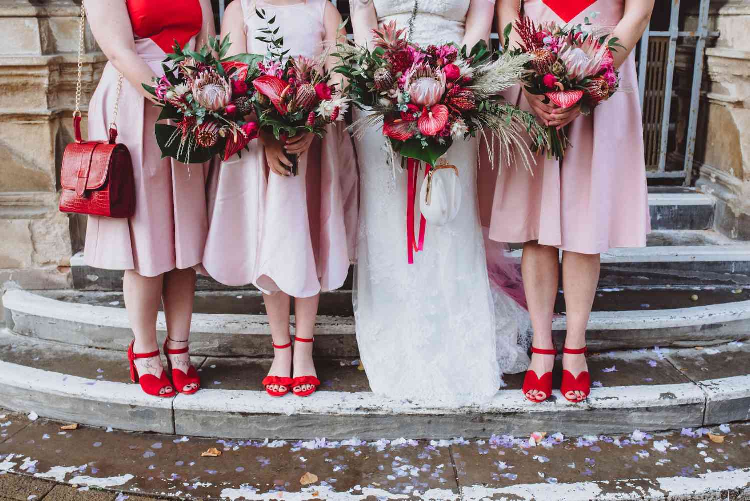 Pink and Red Unusual Wedding Flowers